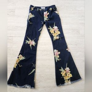 Free People Floral Bell Bottom jeans  sz. 27